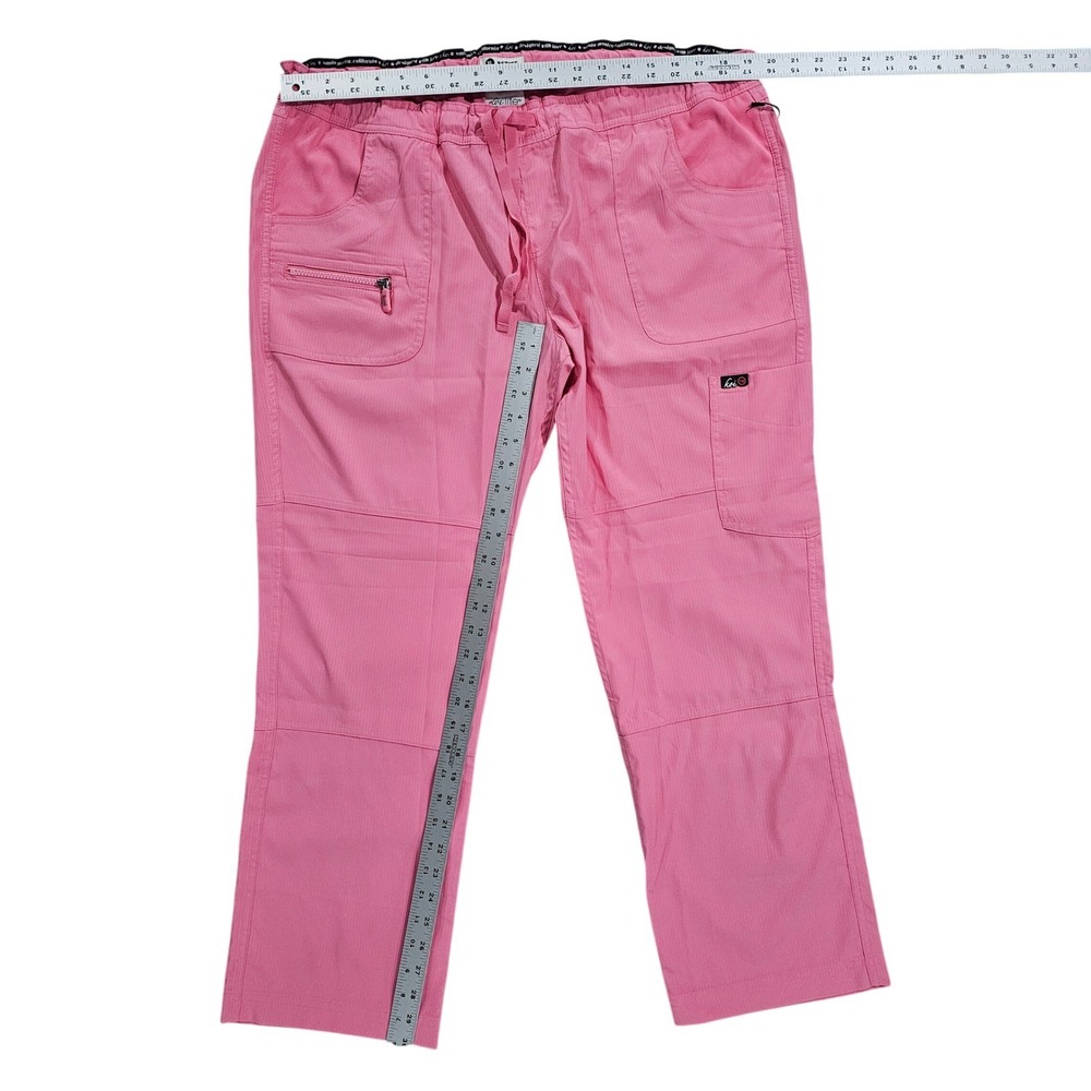 Koi Lite Women XL Peony Pink Peace Petite Performance Stretch Scrub Pants - Picture 3 of 8